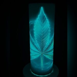 Galaxy Glow 20oz Sublimation Tumbler – Neon Leaf Design | Glow in the Dark Cup